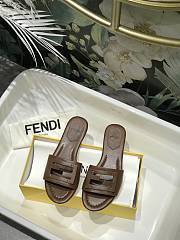 Fendi Baguette Brown Slides - 1