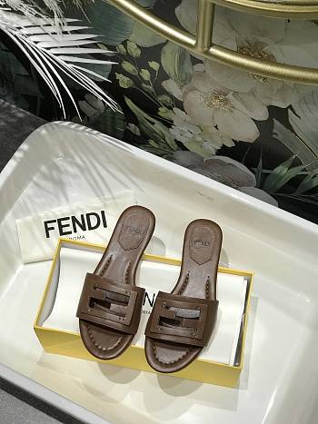 Fendi Baguette Brown Slides