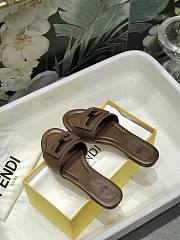Fendi Baguette Brown Slides - 3