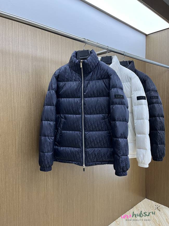 Dior Oblique Down Jacket Blue Technical Jacquard  - 1