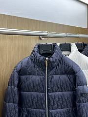 Dior Oblique Down Jacket Blue Technical Jacquard  - 2
