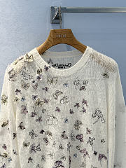 Dior Embroidered Sweater White Alpaca - 2