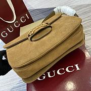Gucci Medium Horsebit Bag Brown Suede 30x20.5x11cm - 5