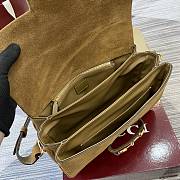 Gucci Medium Horsebit Bag Brown Suede 30x20.5x11cm - 4