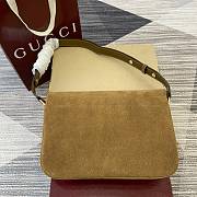 Gucci Medium Horsebit Bag Brown Suede 30x20.5x11cm - 3