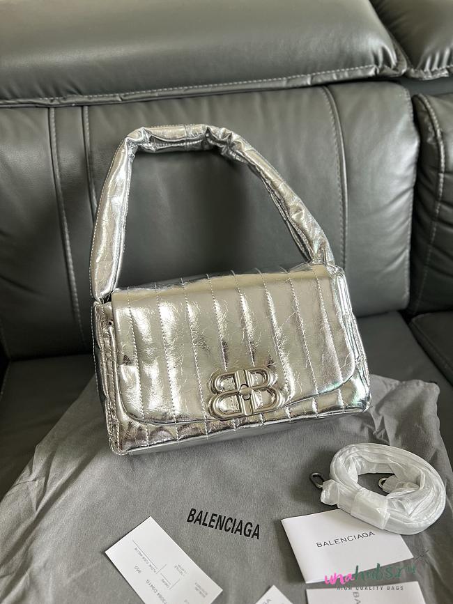 Balenciaga Monaco Small Sling Silver Bag 27x16x10cm - 1