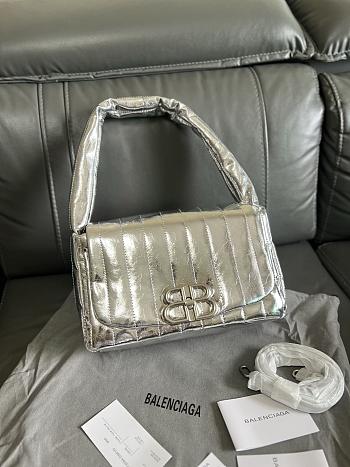 Balenciaga Monaco Small Sling Silver Bag 27x16x10cm