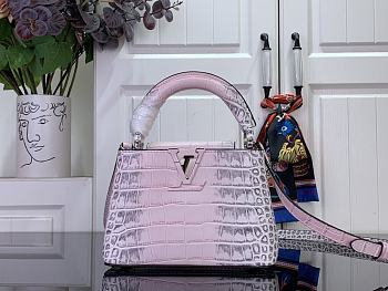 Louis Vuitton Mini Capucines Pink Crocodile 21x14x8cm