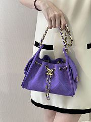 Chanel Mini 25 Handbag Purple Suede 22x20x12.5cm - 1