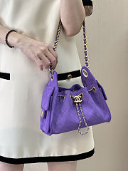 Chanel Mini 25 Handbag Purple Suede 22x20x12.5cm - 4