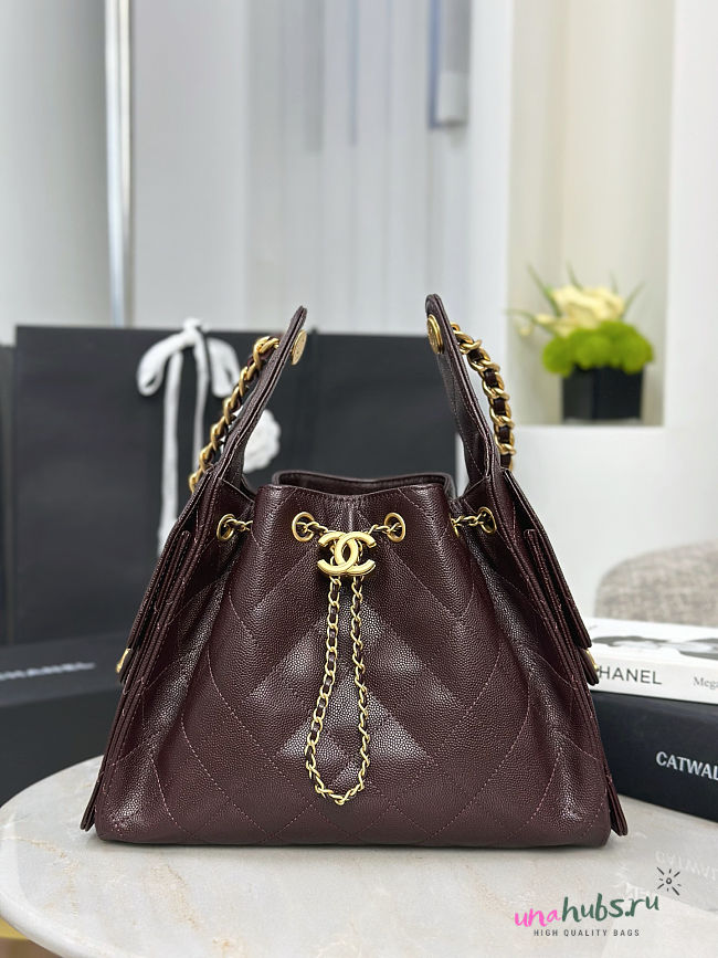 Chanel 25 Small Handbag Dark Brown Caviar 30x26x14cm - 1
