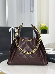 Chanel 25 Small Handbag Dark Brown Caviar 30x26x14cm - 5