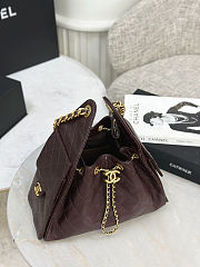 Chanel 25 Small Handbag Dark Brown Caviar 30x26x14cm - 3