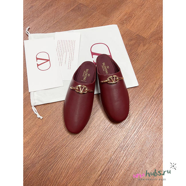 Valentino Garavani V-Logo Mules - Red  - 1