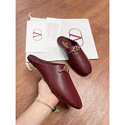 Valentino Garavani V-Logo Mules - Red  - 4