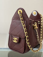 Chanel Mini 25 Handbag Burgundy 22x20x12.5cm - 5