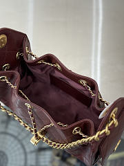 Chanel Mini 25 Handbag Burgundy 22x20x12.5cm - 4