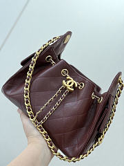 Chanel Mini 25 Handbag Burgundy 22x20x12.5cm - 3