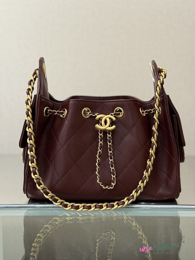 Chanel Mini 25 Handbag Burgundy 22x20x12.5cm - 1