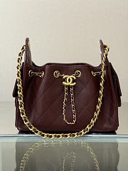 Chanel Mini 25 Handbag Burgundy 22x20x12.5cm - 1