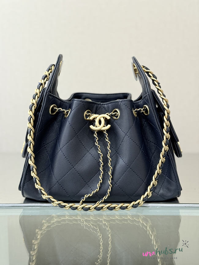 Chanel Mini 25 Handbag Navy Blue Caviar 22x20x12.5cm - 1