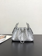 Chanel Mini 25 Handbag Silver Caviar 22x20x12.5cm - 1