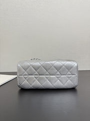 Chanel Mini 25 Handbag Silver Caviar 22x20x12.5cm - 4