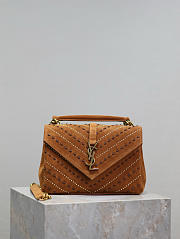 YSL College Brown Suede 24x17x6cm - 1