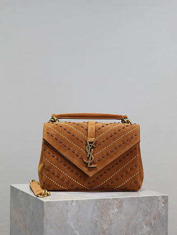 YSL College Brown Suede 24x17x6cm