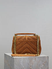 YSL College Brown Suede 24x17x6cm - 4