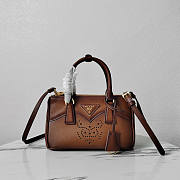 Prada Galleria mini leather bag cognac 21x12.5x8.5cm - 1