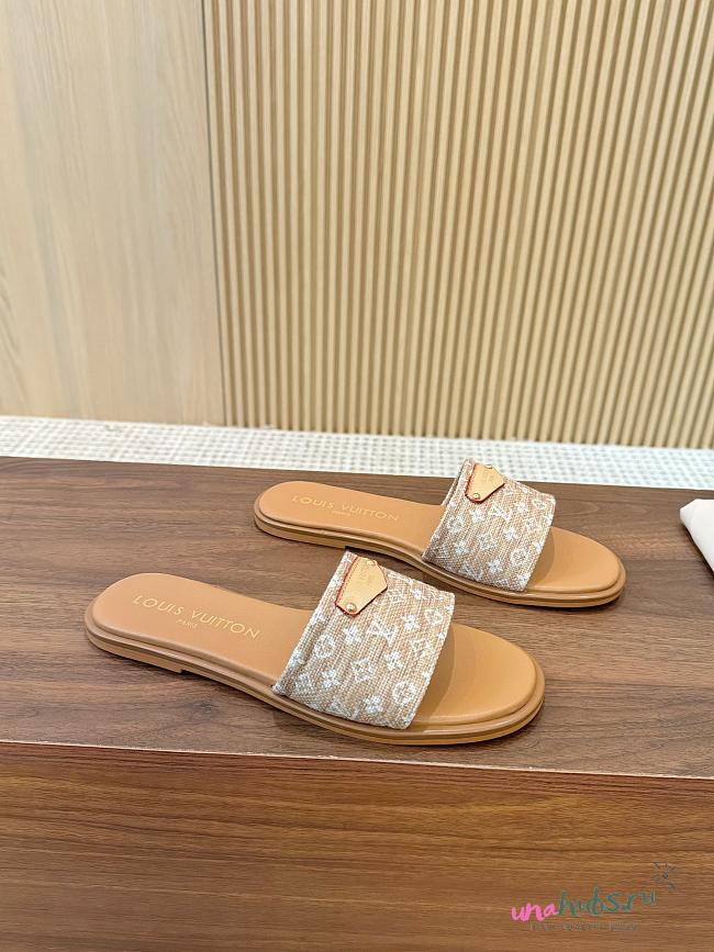 Louis Vuitton Lily Flat Mule Beige - 1