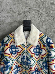 Casablanca Multicolor Jacquard Faux-Fur Jacket - 4