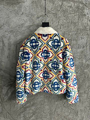 Casablanca Multicolor Jacquard Faux-Fur Jacket - 2