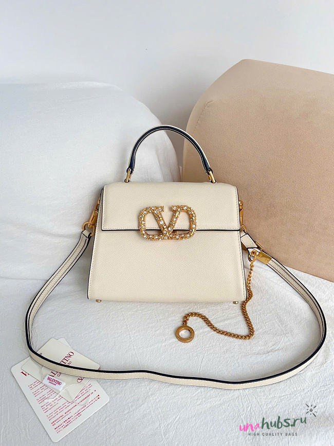 Valentino Garavani Small VSling Handbag White 22x9x17cm - 1