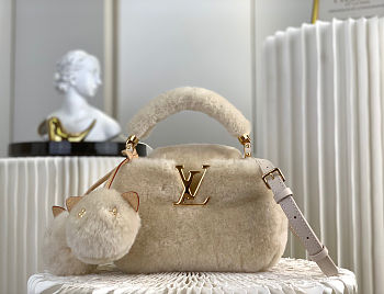 Louis Vuitton Shearling Capusnow Top-Handle Bag 20x13x11cm