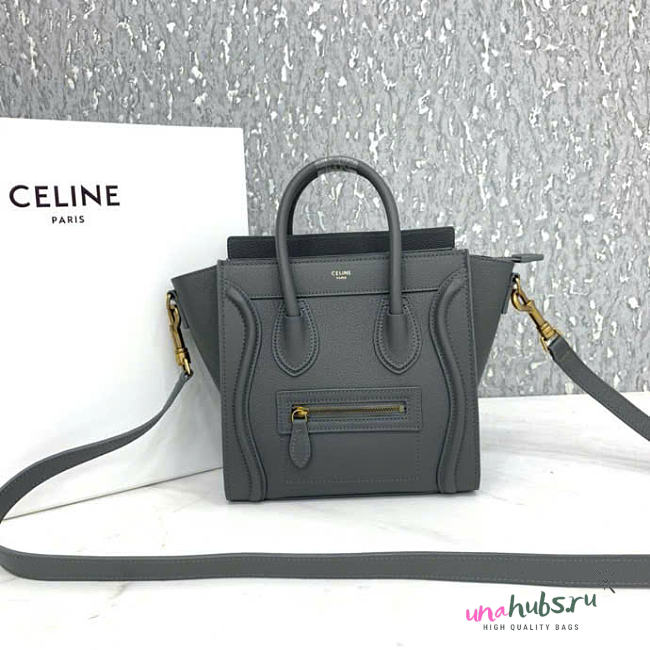 Celine Drummed Calfskin Nano Luggage 20cm - 1