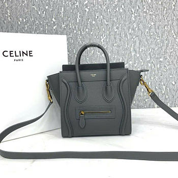 Celine Drummed Calfskin Nano Luggage 20cm