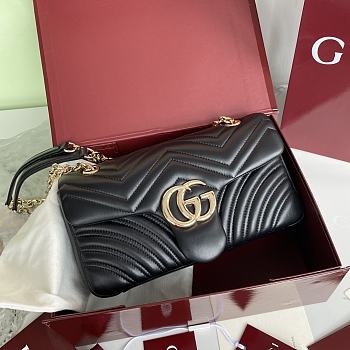 Gucci Marmont small shoulder bag black new 26×15×7cm