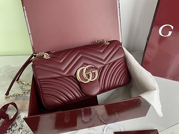 Gucci Marmont small shoulder bag red new 26×15×7cm