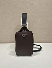 Prada Brique Saffiano Leather Coffee Bag 20x14x5cm - 1