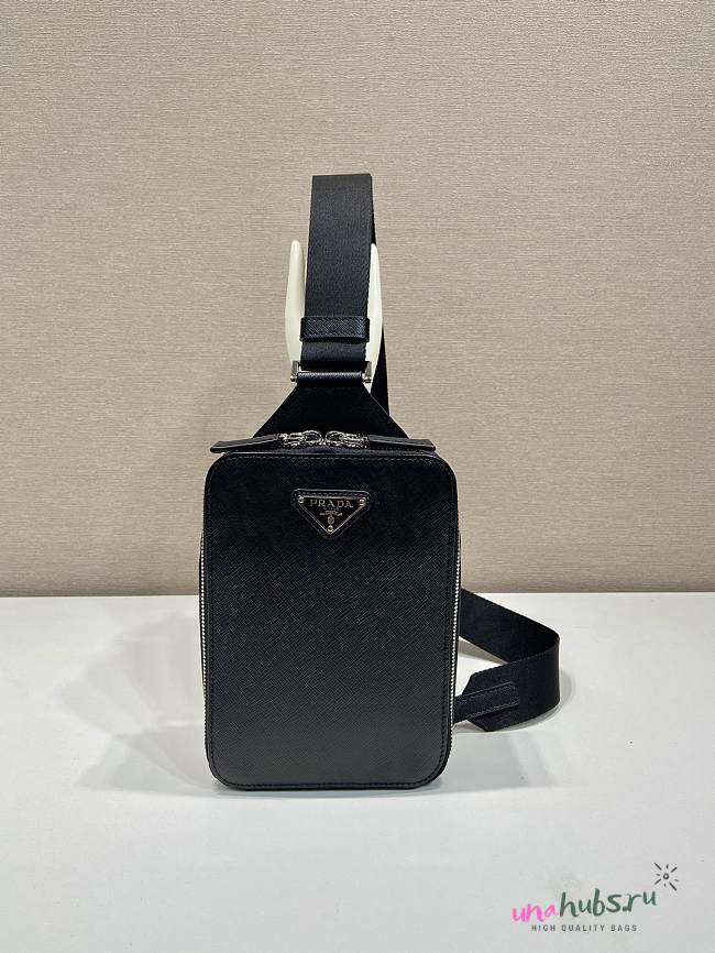 Prada Brique Saffiano Leather Black Bag 20x14x5cm - 1