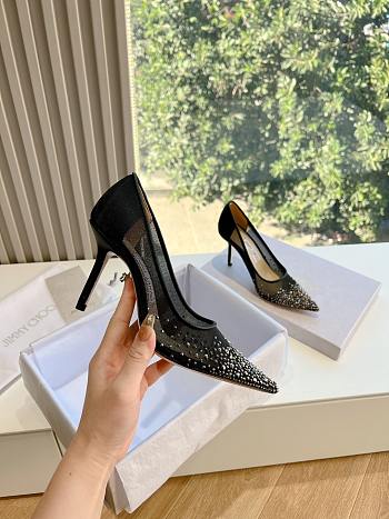 Jimmy Choo Love 85mm Crystal-embellished Black Pumps