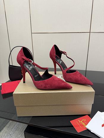 Christian Louboutin cross-strap Suede Heeled Pumps 10cm