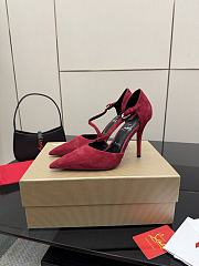 Christian Louboutin cross-strap Suede Heeled Pumps 10cm - 2