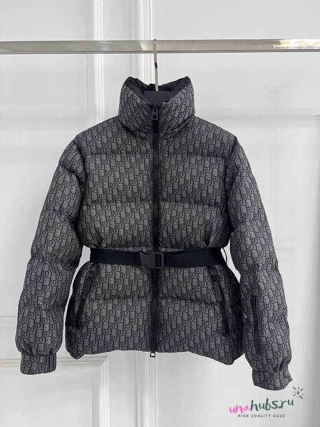 Dior DiorAlps Belted Puffer Jacket Gray and Black - 1