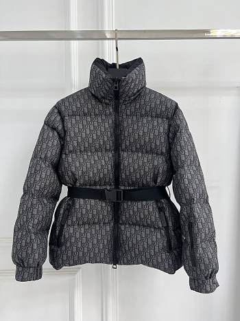 Dior DiorAlps Belted Puffer Jacket Gray and Black