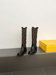 Fendi Filo Black brown FF fabric boots - 2