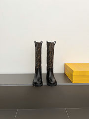 Fendi Filo Black brown FF fabric boots - 4