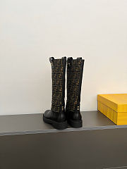 Fendi Filo Black brown FF fabric boots - 3